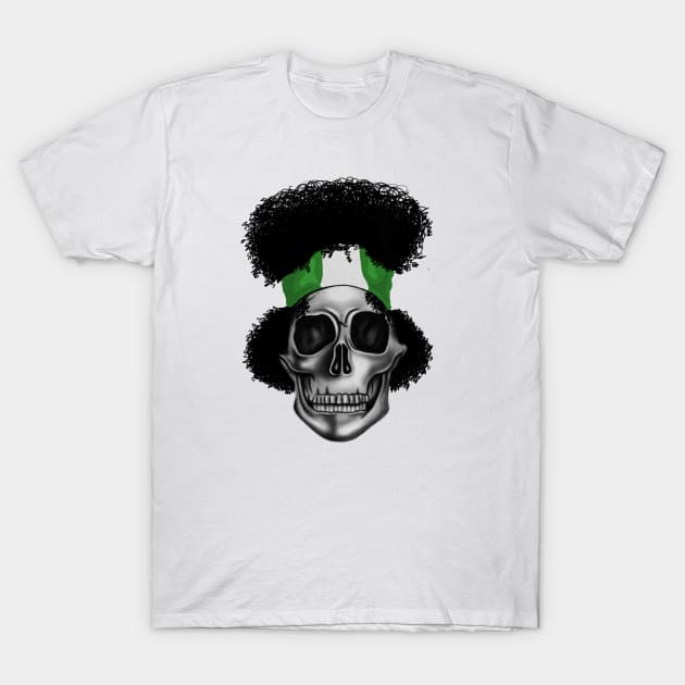 Cool Big Afro Nigerian Flag T-Shirt by johnnie2749